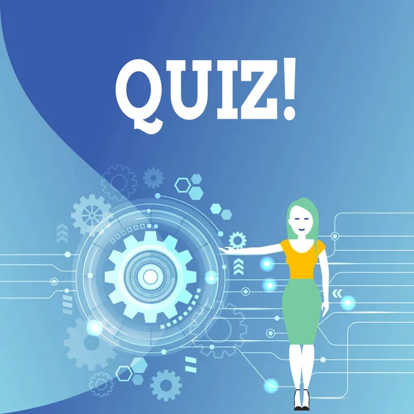 Schreibnotiz mit Quiz. Business-Foto mit Kurztests zur Quantifizierung Ihres Wissens. — Stockfoto