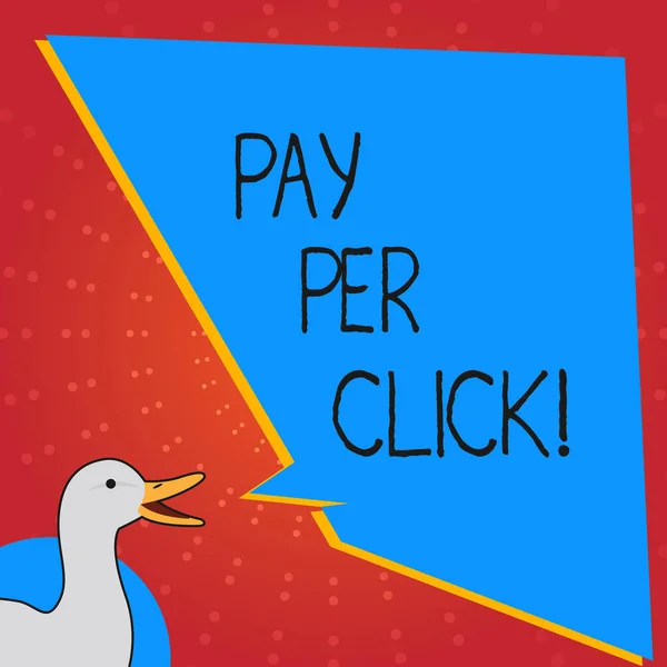 Escritura manual conceptual que muestra Pay Per Click. Texto de la foto del negocio Obtener dinero de los visitantes Anuncios Publicidad SEO Marketing . — Foto de Stock