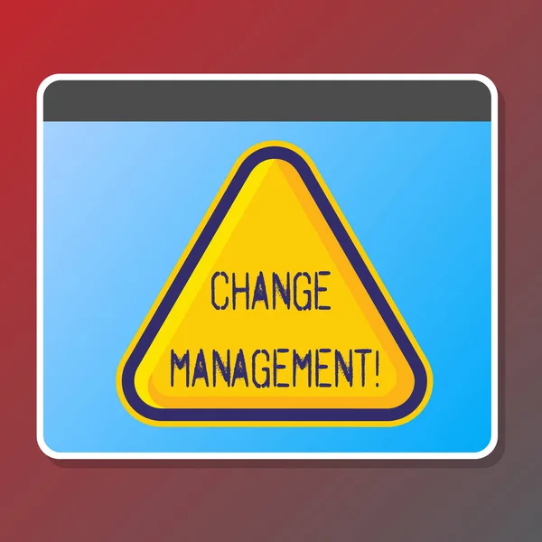 Text sign showing Change Management. Conceptual photo replace leaderships or People in charge Replacement. — Stock Photo, Image