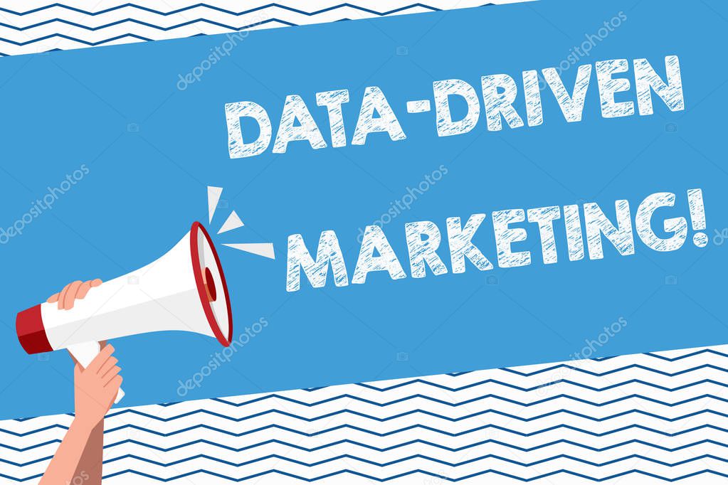 Conceptual hand writing showing Data Driven Marketing. Business photo text Strategy built on Insights Analysis from interactions.