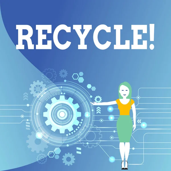 Schrijven van notitie weergegeven: Recycle. Zakelijke foto presentatie converteren afval in herbruikbare materiaal. — Stockfoto
