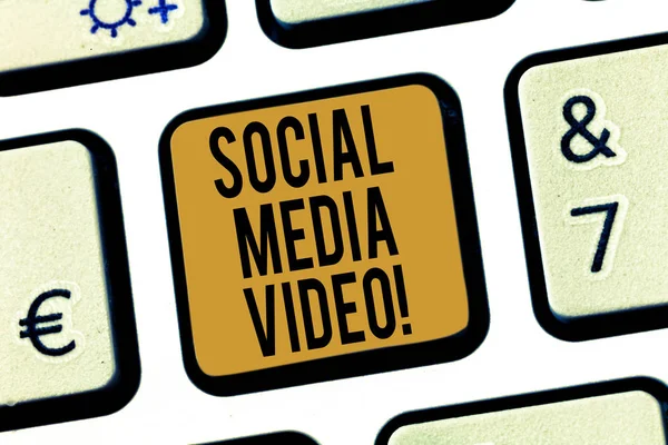 Handwriting text Social Media Video. Concept meaning website to share moments or content between friends Keyboard key Intention to create computer message pressing keypad idea.