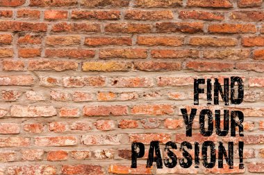 El yazısı metin yazma Your tutku bulmak. Onların rüya tuğla duvar sanat Graffiti motivasyonel çağrı duvarda yazılı gibi gösteren teşvik anlam kavramı bulmak.