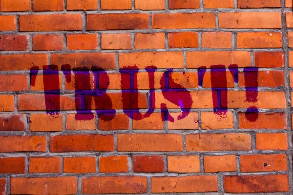 Signo de texto que muestra Trust. Foto conceptual Creencia en la fiabilidad Verdad Habilidad Confianza Ladrillo Arte de la pared como Graffiti llamada motivacional escrita en la pared . — Foto de Stock