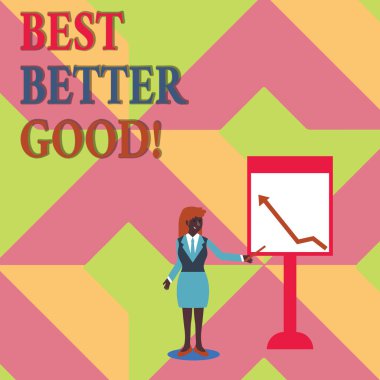 En iyi iyi iyi gösterilen metin işareti. Kavramsal fotoğraf geliştirmek kendinizi en iyi seçim karar geliştirme seçme.