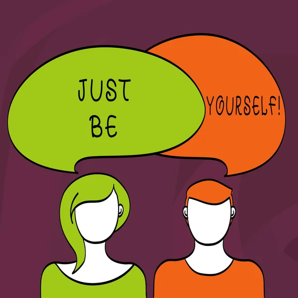 Textstelle einfach du selbst sein. Geschäftskonzept für Selbstvertrauen und Ehrlichkeit Motivation. — Stockfoto