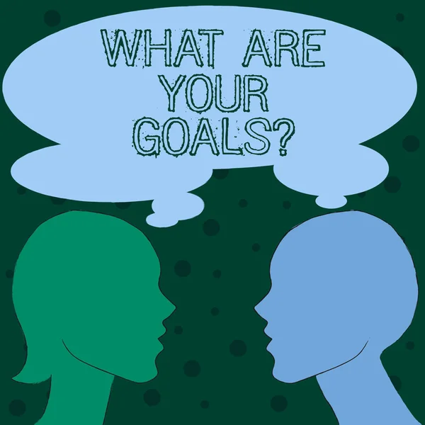 Λέξη κείμενο γράφοντας τι είναι το Goalsquestion. Επιχειρηματική ιδέα για ζητώντας από κάποιον σχετικά με τους στόχους του life. — Φωτογραφία Αρχείου