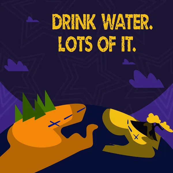 Szöveg jel mutatja a ital víz sok a It. fogalmi fotó iszik folyadékot tartani a testünk nagy állapot. — Stock Fotó