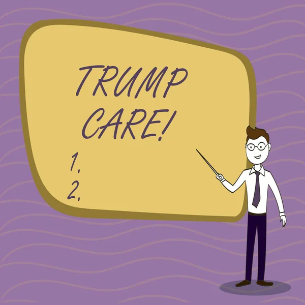Rukopis textu psaní Trump péči. Koncept význam odkazuje na náhradu za cenově dostupnou péči Act ve Spojených státech. — Stock fotografie