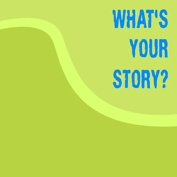 Word schrijven tekst wat S uw Storyquestion. Businessconcept voor vraagt iemand om me te vertellen over zichzelf. — Stockfoto