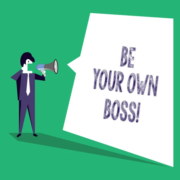 Znak tekstowy Wyświetlono Be Your Own Boss. Koncepcyjne zdjęcie Start firmy Freelancing pracy przedsiębiorca uruchamiania inwestować. — Zdjęcie stockowe