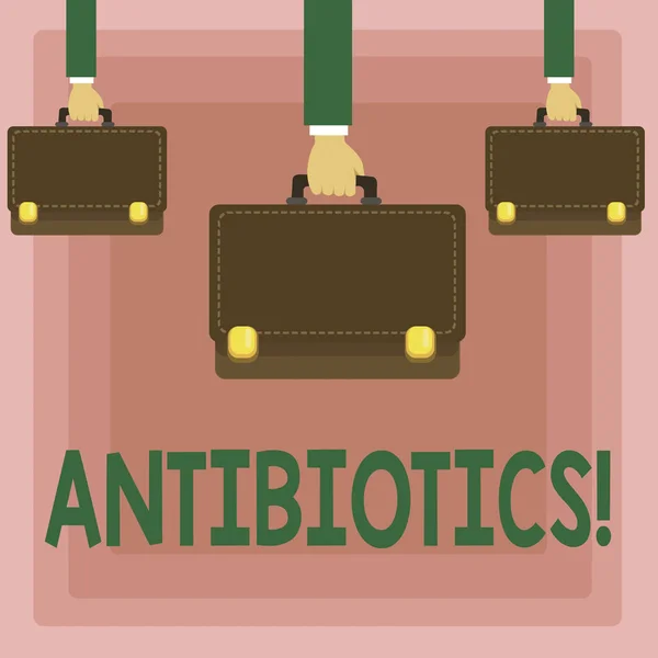 概念的な手書きの抗生物質を示します。細菌感染症の治療と予防に使用される薬剤を紹介ビジネス写真. — ストック写真