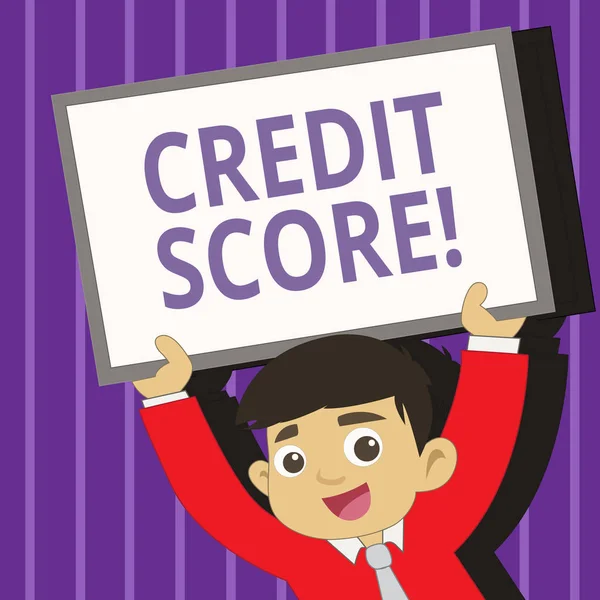 Handgeschreven tekst schrijven van Credit Score. Begrip betekenis capaciteit tot terugbetaling van een lening van de kredietwaardigheid van een individu. — Stockfoto