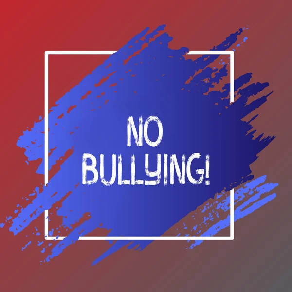 Text sign showing No Bullying. Conceptual photo Forbidden Abuse Harassment Aggression Assault. — Stock Photo, Image