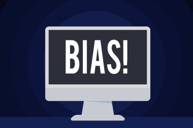 Önyargı gösterilen metin işareti. Kavramsal fotoğraf haksız öznel Onesidedness önyargı eşitsizlik bağnazlık.