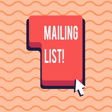 Word yazı metni e-posta listesi. İş kavramı adlarını ve adreslerini göstermek için bir şey göndermek için gidiyor.