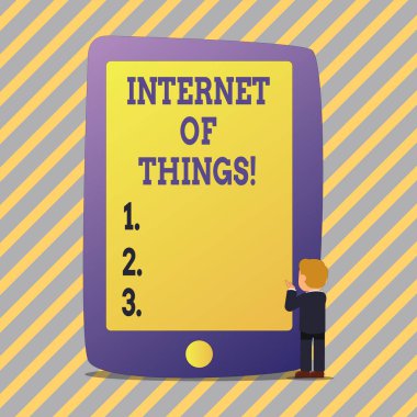 Internet Of Things gösterilen metin işareti. Kavramsal fotoğraf yenilik Küreselleşme dijital elektronik bağlantı.