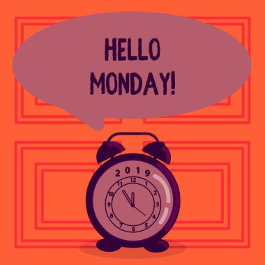 Hellomonday gösterilen metin işareti. Yeni bir gün hafta başlamak için kavramsal fotoğraf olumlu bir mesaj.