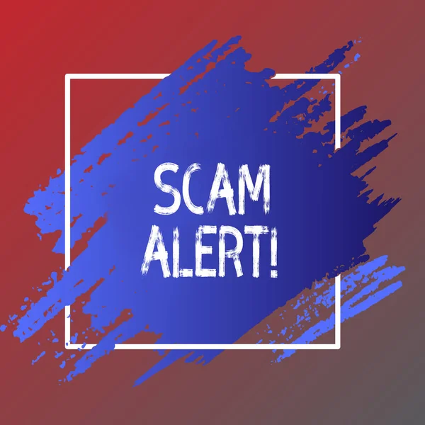 Tekst teken weergegeven: Scam Alert. Conceptuele foto veiligheid waarschuwing aan het voorkomen van fraude of virus aanvallen. — Stockfoto