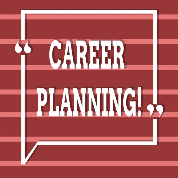 Text sign showing Career Planning. Conceptual photo Professional Development Educational Strategy Job Growth. — Stock Photo, Image