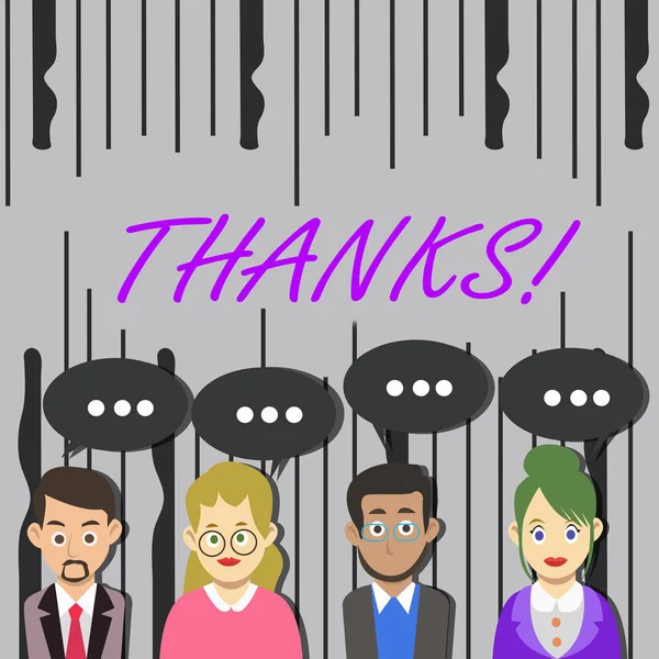 Ordet skriva text tack. Affärsidé för uppskattning hälsning bekräftelsen tacksamhet. — Stockfoto