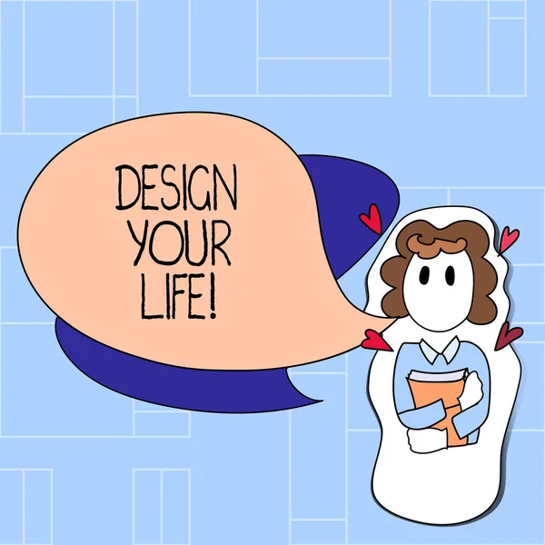 A kézírás szöveg Design Your Life. Koncepció értelmében meghatározott tervek álmok életcélok átveszi az irányítást a teendők listája. — Stock Fotó