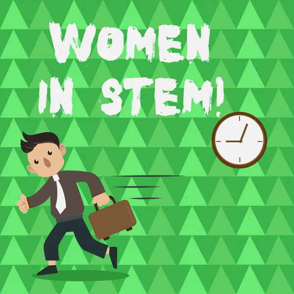 Εννοιολογική χέρι γραφή δείχνει γυναίκες σε Stem. Επαγγελματίες φωτογραφία κείμενο επιστήμη τεχνολογία μηχανικού μαθηματικά επιστήμονας έρευνας. — Φωτογραφία Αρχείου