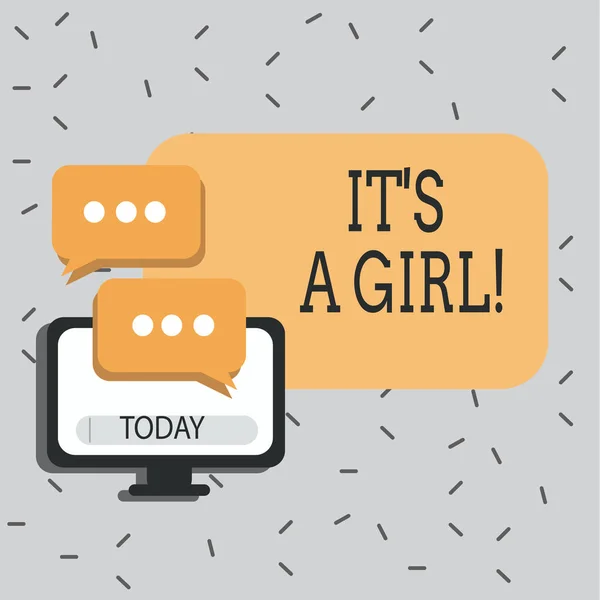 Текстовый знак "It S A Girl". Концептуальные фото женщин-младенцев: Празднование . — стоковое фото