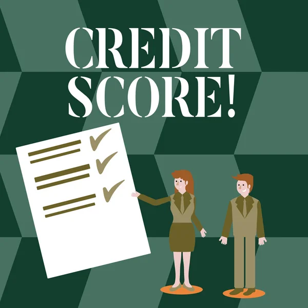 Testi scritti a mano Credit Score. Concetto che significa capacità di rimborsare un prestito affidabilità creditizia di un individuo . — Foto Stock