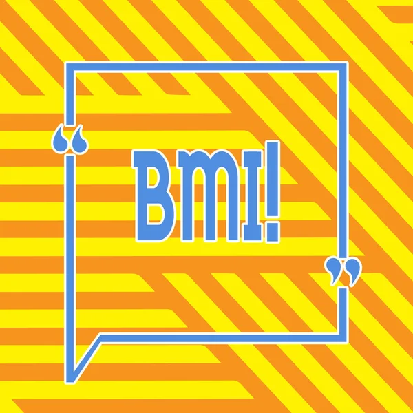 概念的な手書きの bmi 値を示します。ボディマス指数を紹介ビジネス写真は、高さに関して健康的な体重の範囲を決定します. — ストック写真