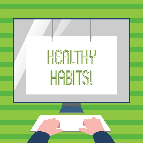 Woord schrijven tekst gezonde gewoonten. Businessconcept voor goede voeding dieet verzorgen zichzelf gewichtscontrole. — Stockfoto