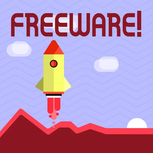 Почерк написания текста Freeware. Концепция означает Программное обеспечение Приложение, которое доступно для использования бесплатно . — стоковое фото