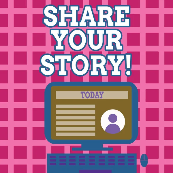 Segno di testo che mostra Share Your Story. Foto concettuale Experience Nostalgia Memory Personal . — Foto Stock