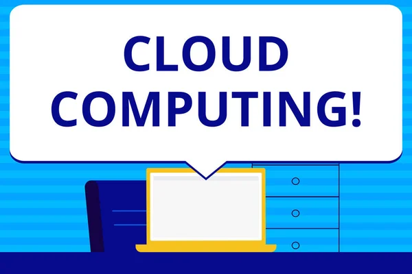 Conceptuele hand schrijven weergegeven: Cloud Computing. Zakelijke foto tekst Online informatie-opslag virtuele Media Data Server. — Stockfoto
