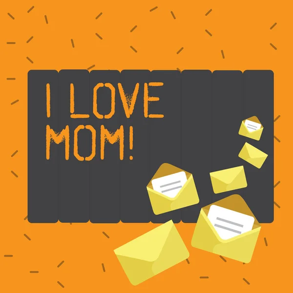 Skriva anteckning visar jag Love mamma. Företag foto skylta bra känslor för sin egen mor ömhet. — Stockfoto