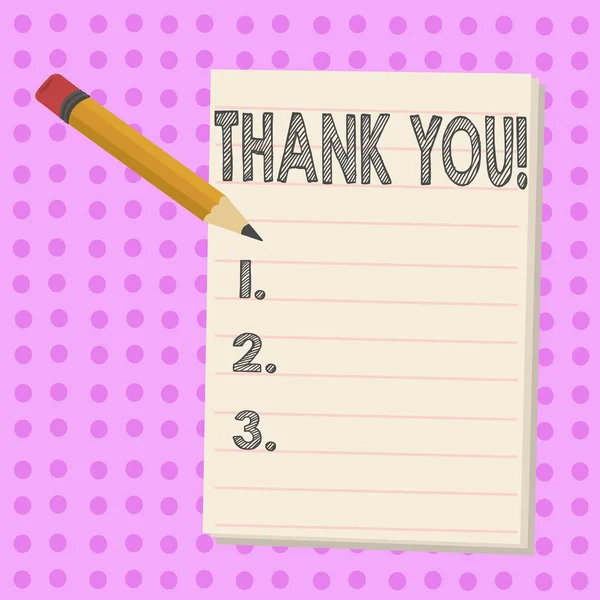 Escrevendo nota mostrando Obrigado. Foto de negócios mostrando Apreciação saudação Agradecimentos Gratidão . — Fotografia de Stock