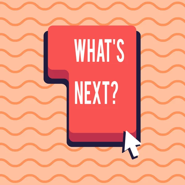 Aplikace Word psaní textu co S Nextquestion. Obchodní koncept pro následující kroky vedení pokračovat v přesouvání nebo pracovní. — Stock fotografie