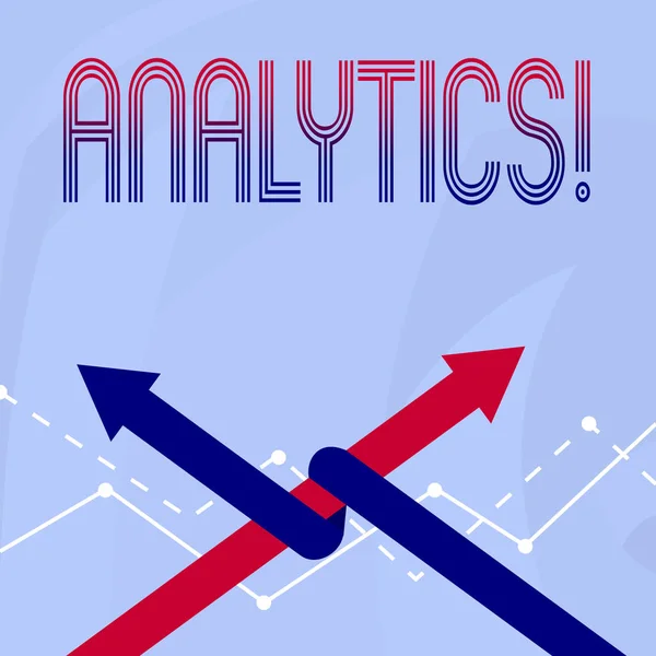 Conceptuele hand schrijven tonen van Analytics. Zakelijke foto presentatie van Data analyse financiële informatie verslag statistieken. — Stockfoto