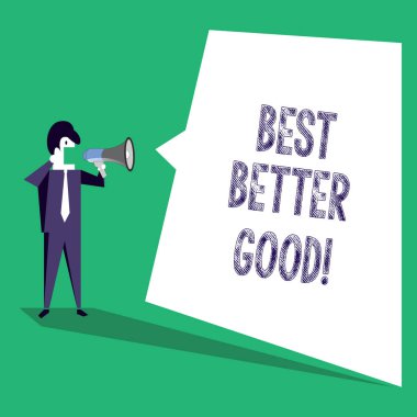 En iyi iyi iyi gösterilen metin işareti. Kavramsal fotoğraf geliştirmek kendinizi en iyi seçim karar geliştirme seçme.