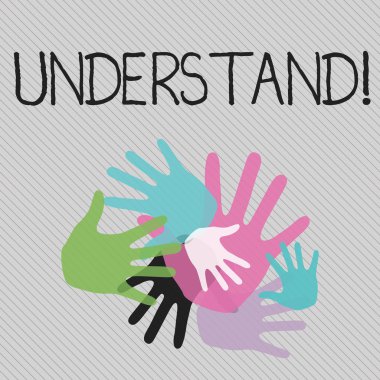 Kavramsal el anlama gösterilen yazma. İş fotoğraf metin Know Perceive bir şey anlamını.