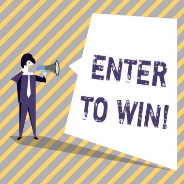 Kazanmak için girin gösterilen Not yazma. Ödül ödül şans Giveaway bir Web sitesi ziyaret ettiğiniz için verilen ödülü vitrine iş fotoğraf.