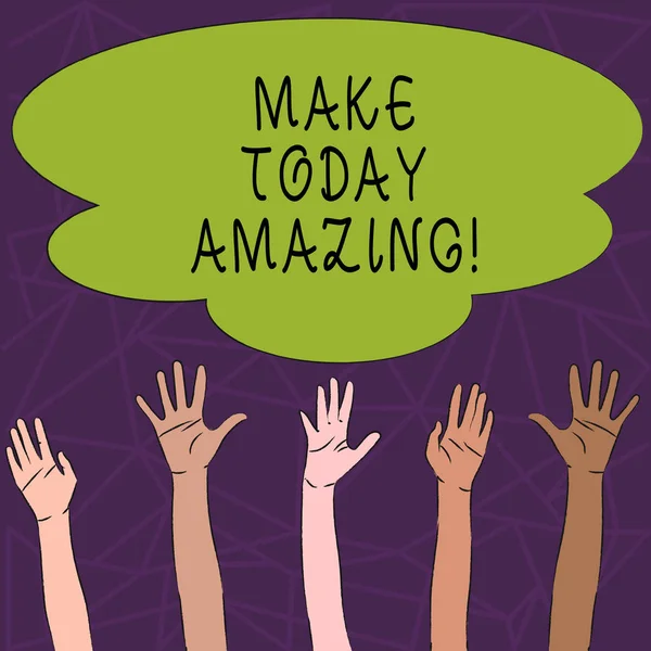 Escrita de mão conceitual mostrando Make Today Amazing. Texto da foto de negócios Momento Produtivo Otimismo Especial . — Fotografia de Stock