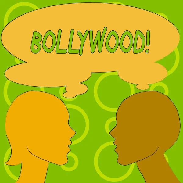 Tulisan tangan konseptual yang menunjukkan Bollywood. Teks foto bisnis Hollywood Movie Film Entertainment Cinema . — Stok Foto