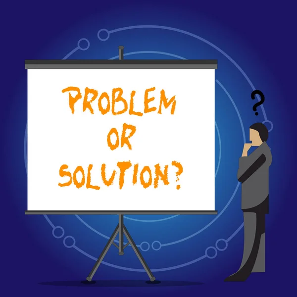 Konceptuella hand skriva visar Problem eller Solutionquestion. Företag foto skylta tror lösa lösa ingående analys. — Stockfoto