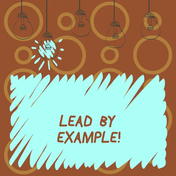 Text sign showing Lead By Example. Conceptual photo Leadership Management Mentor Organization. — Stock Photo, Image