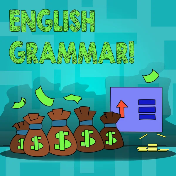 Text sign showing English Grammar. Conceptual photo Language Knowledge School Education Literature Reading. — Stock Photo, Image