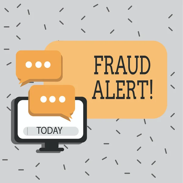 Text sign showing Fraud Alert. Conceptual photo Security Message Fraudulent activity suspected.