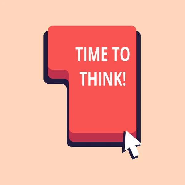 Escribiendo nota mostrando Tiempo para Pensar. Foto de negocios mostrando ideas de planificación de pensamiento Respuestas Preguntas . —  Fotos de Stock