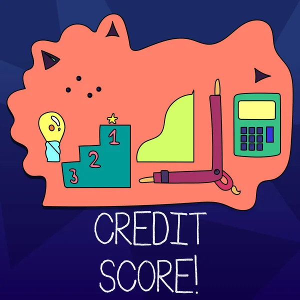 Word tekst intoetsen Credit Score. Businessconcept voor capaciteit tot terugbetaling van een lening van de kredietwaardigheid van een individu. — Stockfoto