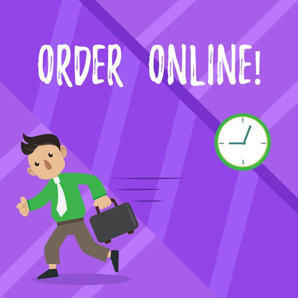 Signo de texto que muestra Order Online. Foto conceptual Compra algo en internet Comercio electrónico Compras inalámbricas . —  Fotos de Stock